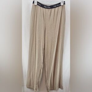 Salty Honey Beige Ribbed Wide Leg Slumber Pants Size Large
